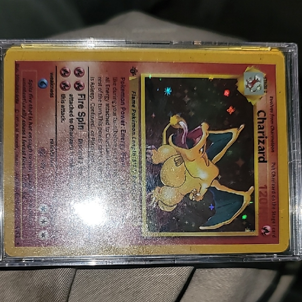 Pokemon Charizard Card - Yellow and Blue
